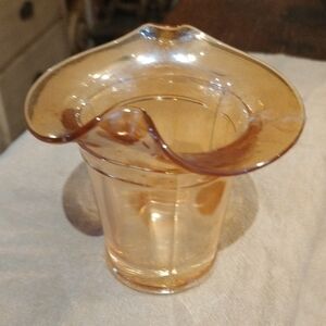 Vintage Dugan Marigold Carnival Glass Vase